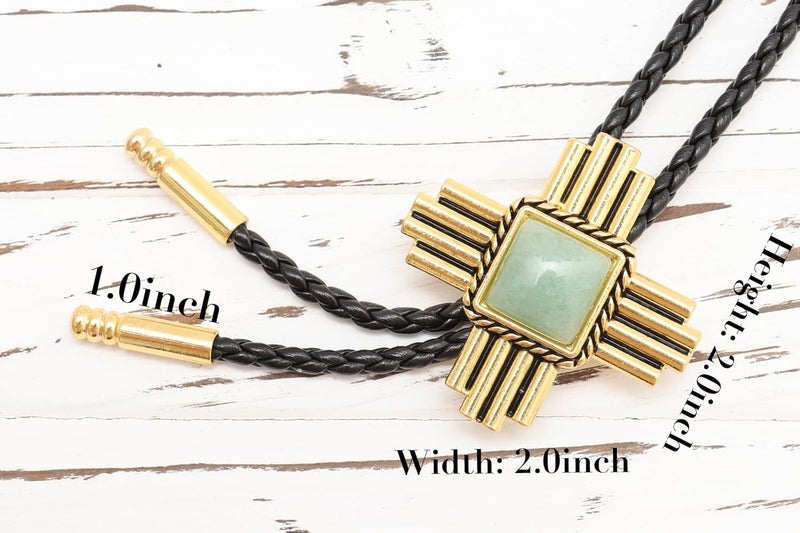 Wentur Stone Bolo Ties for Men Western - Vintage Cowboy Bolo Tie for Women Western Costume Accessories - Image 3
